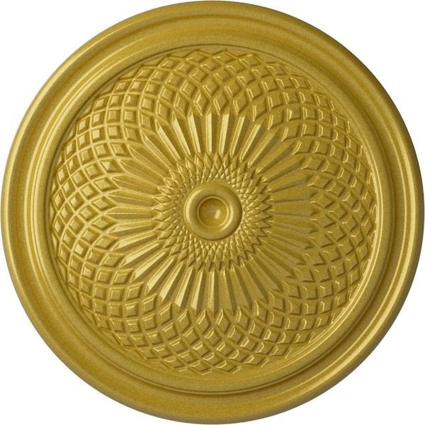 Ekena Millwork Trinity Ceiling Medallion (Fits Canopies up to 3"), Hand-Painted Rich Gold, 22"OD x 1 3/4"P CM22TNRGS - main